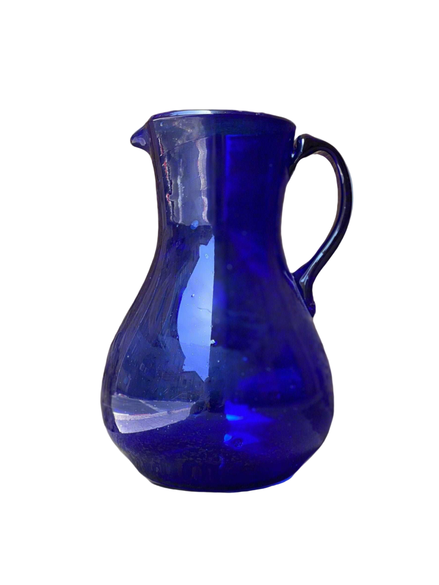 Handblown Hebron Glass Pitcher - Cobalt Blue - Hilweh Market