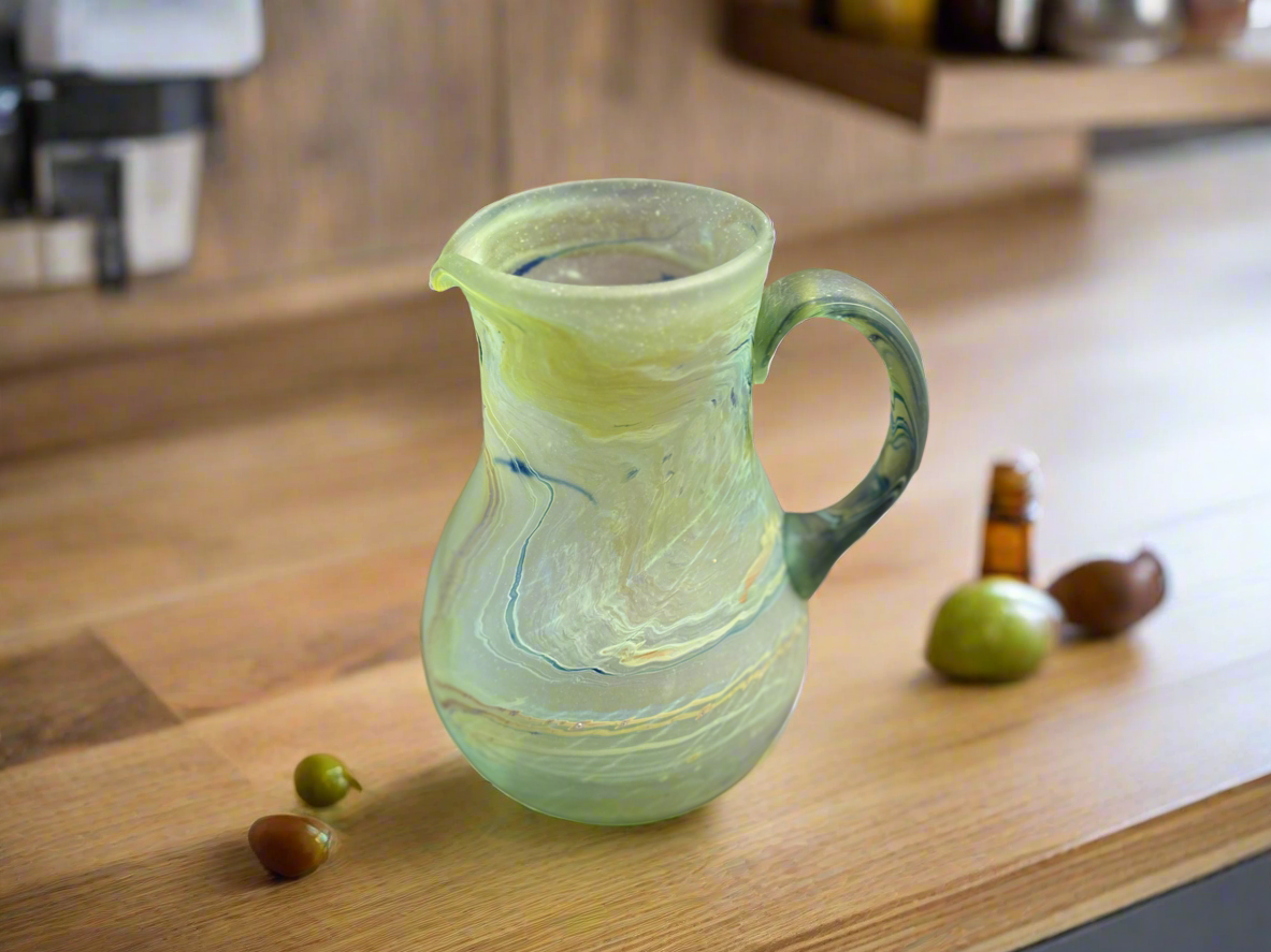 Handblown Hebron Phoenician Glass Pitcher (more colors)