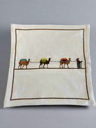 Hand Embroidered Desert Caravan Cushion Cover - Camels - Hilweh Market