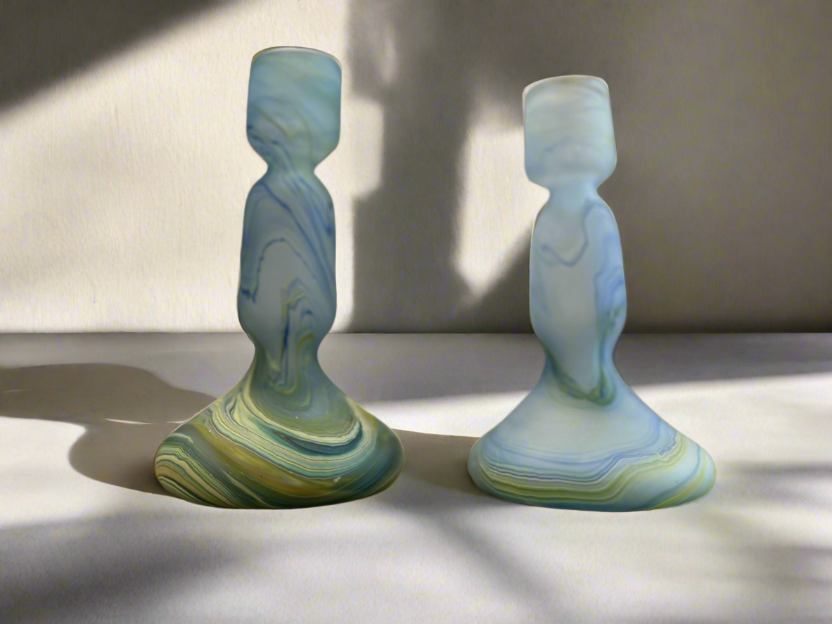 Handblown Hebron Phoenician Glass Candleholder (more colors) - Hilweh Market