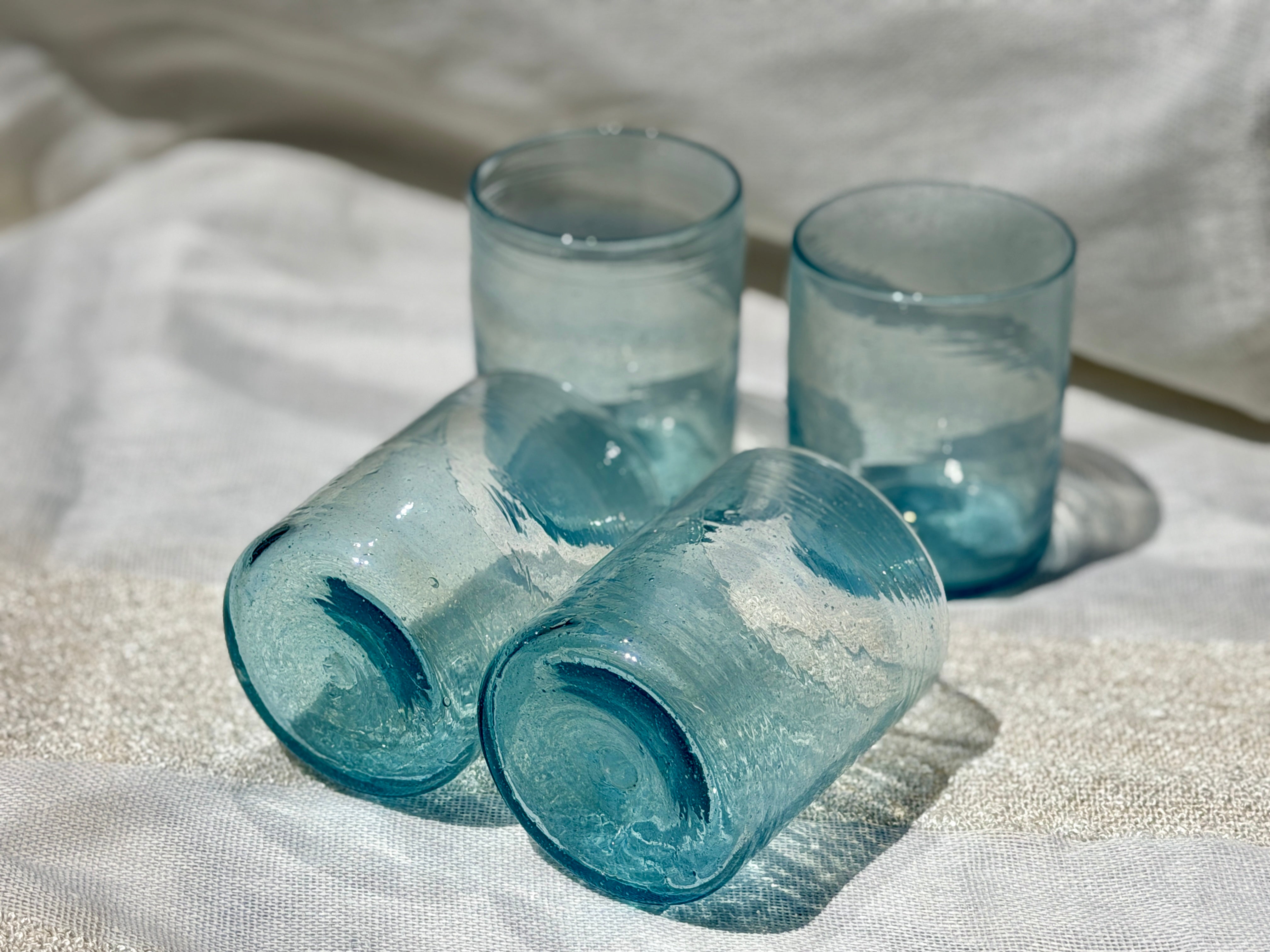 Clear handblown wide glasses - Hilweh Market