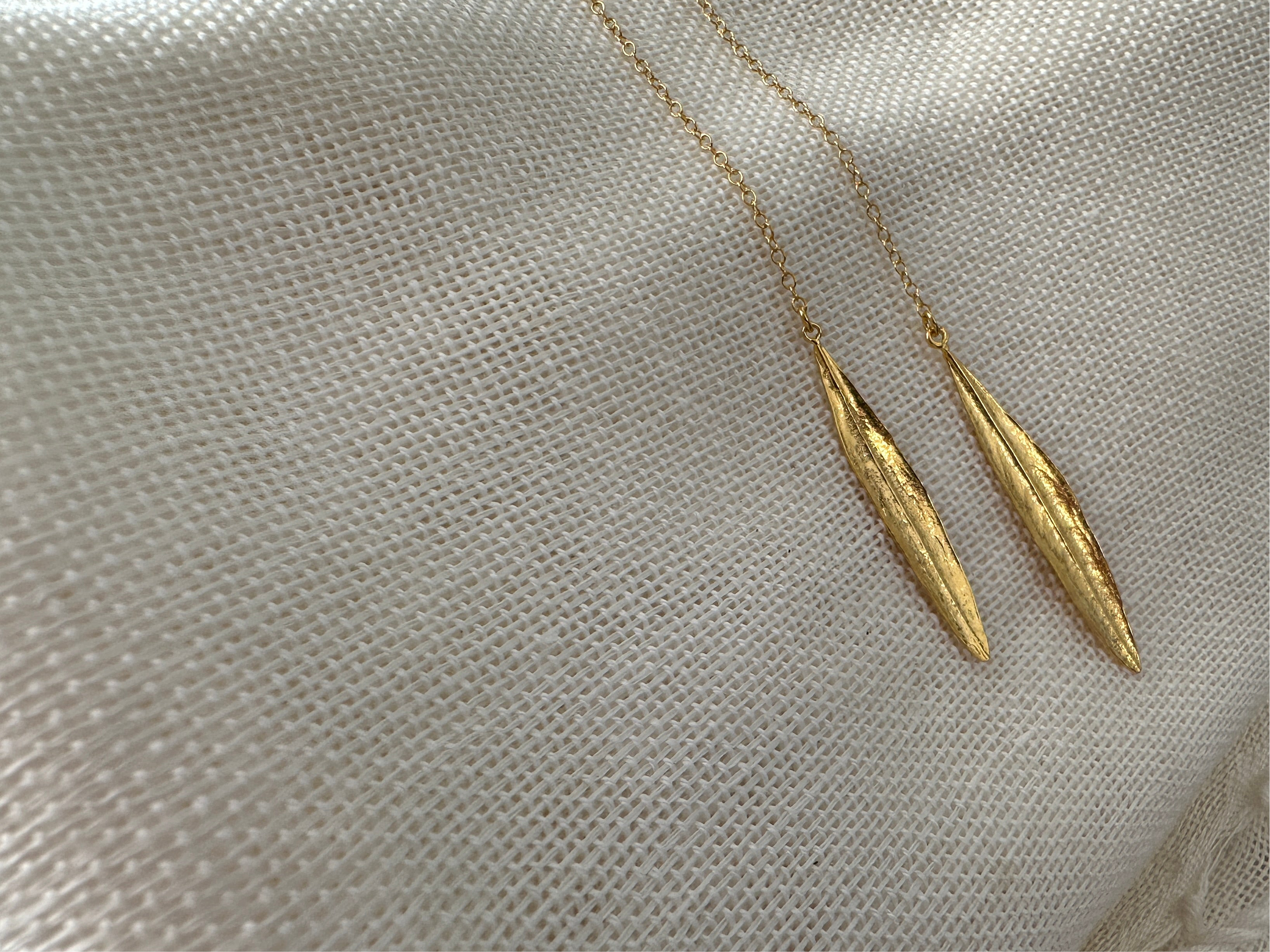 Two Olive Leaf Gold Wrap Around Necklace - Hilweh Market