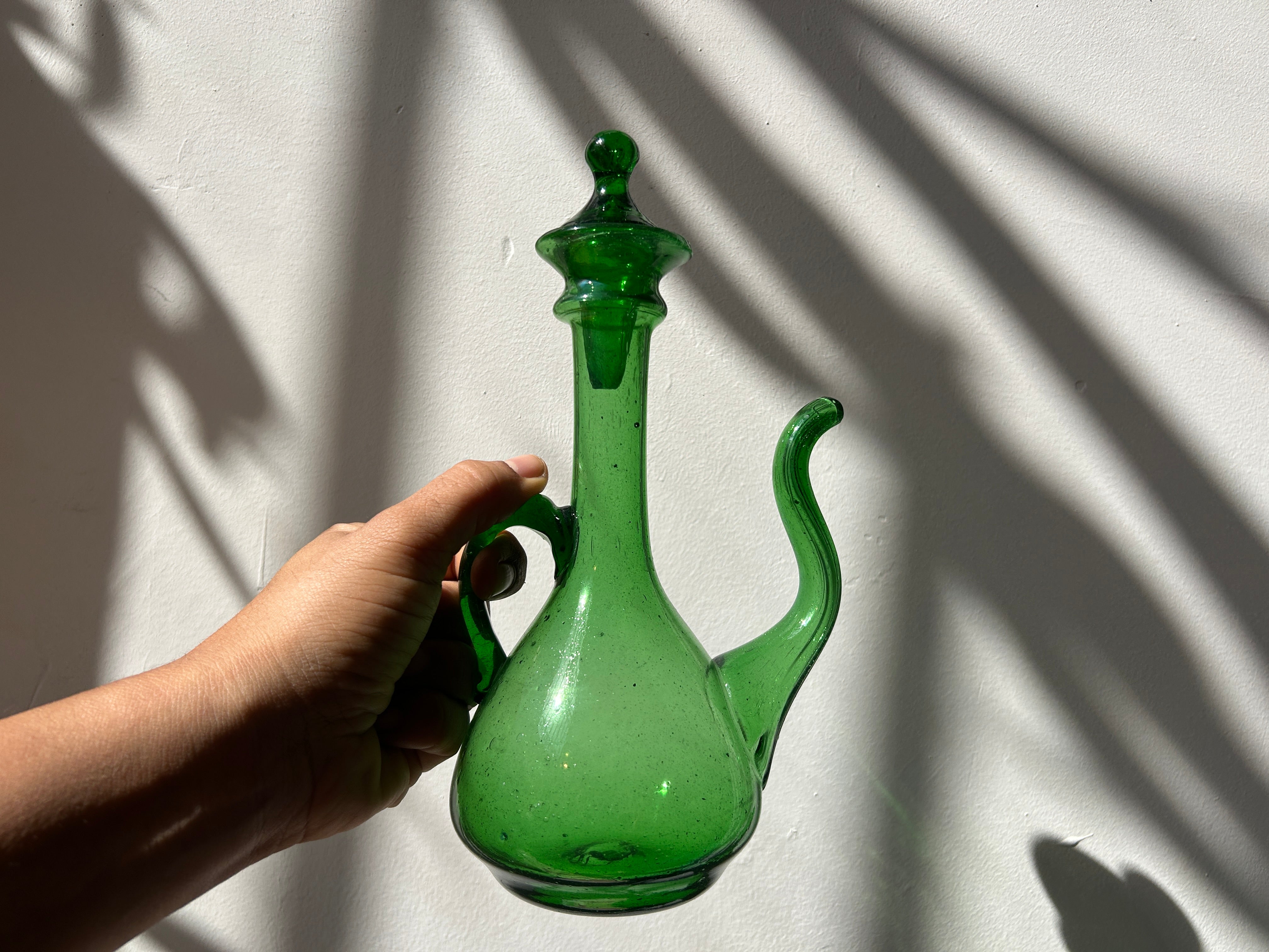 Handblown Hebron Glass Olive Oil Dispenser (more colors & sizes) - Hilweh Market