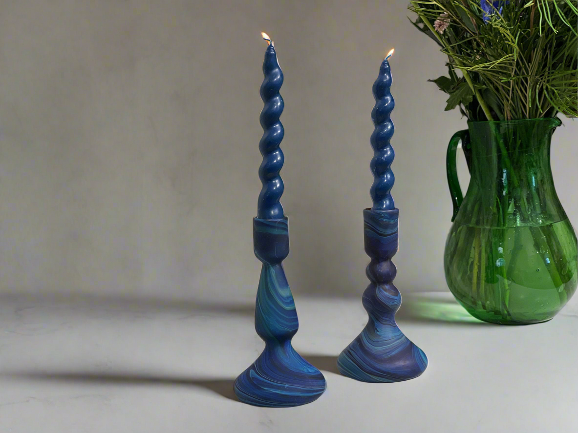 Handblown Hebron Phoenician Glass Candleholder (more colors) - Hilweh Market