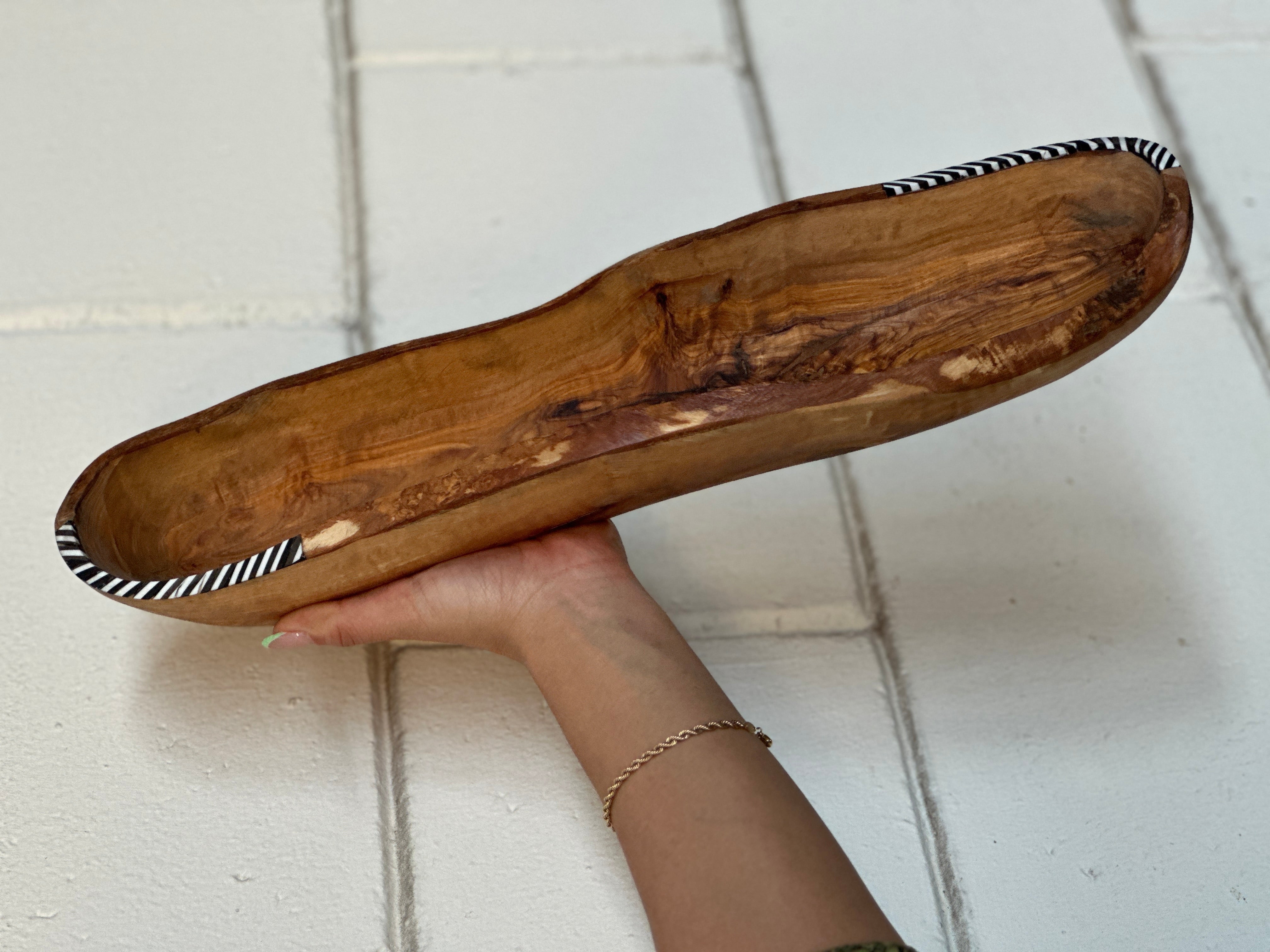 Olive Wood Long Bowl - Hilweh Market