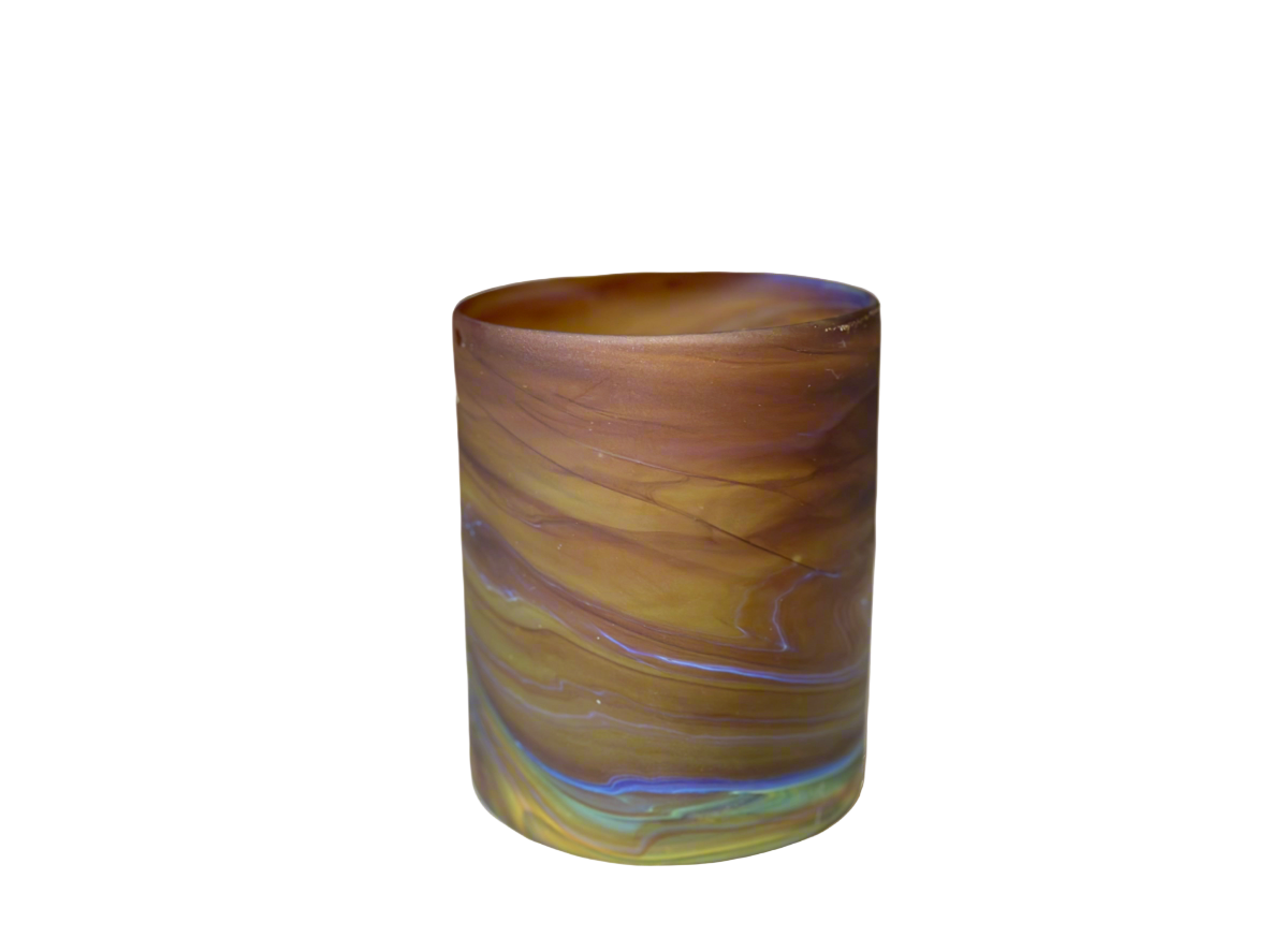 Handblown Hebron Phoenician Glass Wide Cups - Amber/Honey (Set of 2) - Hilweh Market