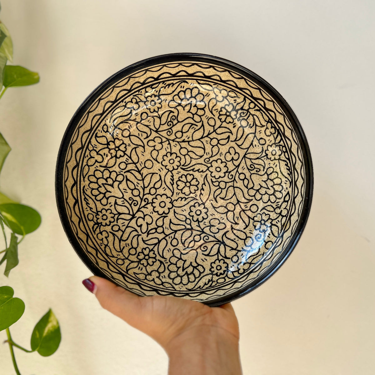 Floral Ceramic Shallow Bowl (more sizes) - Hilweh Market