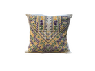 Palestinian Hand Embroidered Cushion Cover - Yellow & Purple - Hilweh Market