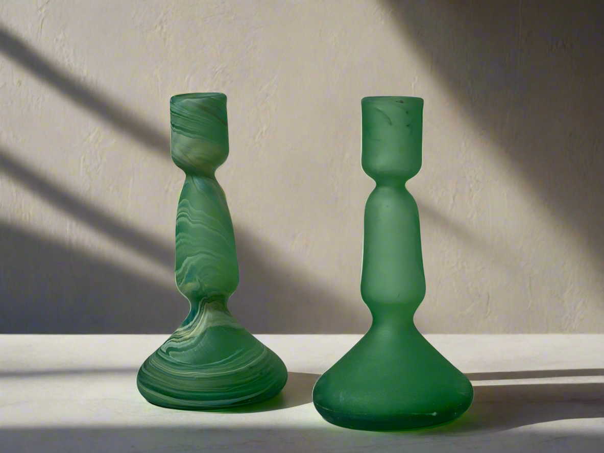 Handblown Hebron Phoenician Glass Candleholder (more colors) - Hilweh Market