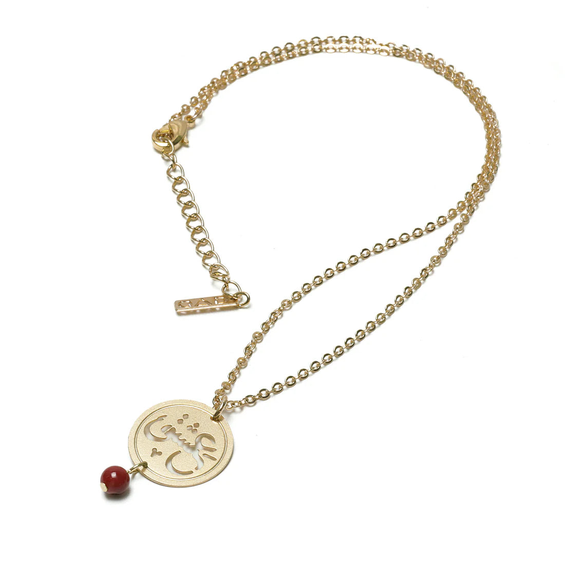 Arabic Calligraphy Gold Necklace with a Gemstone (more available) - Hilweh Market