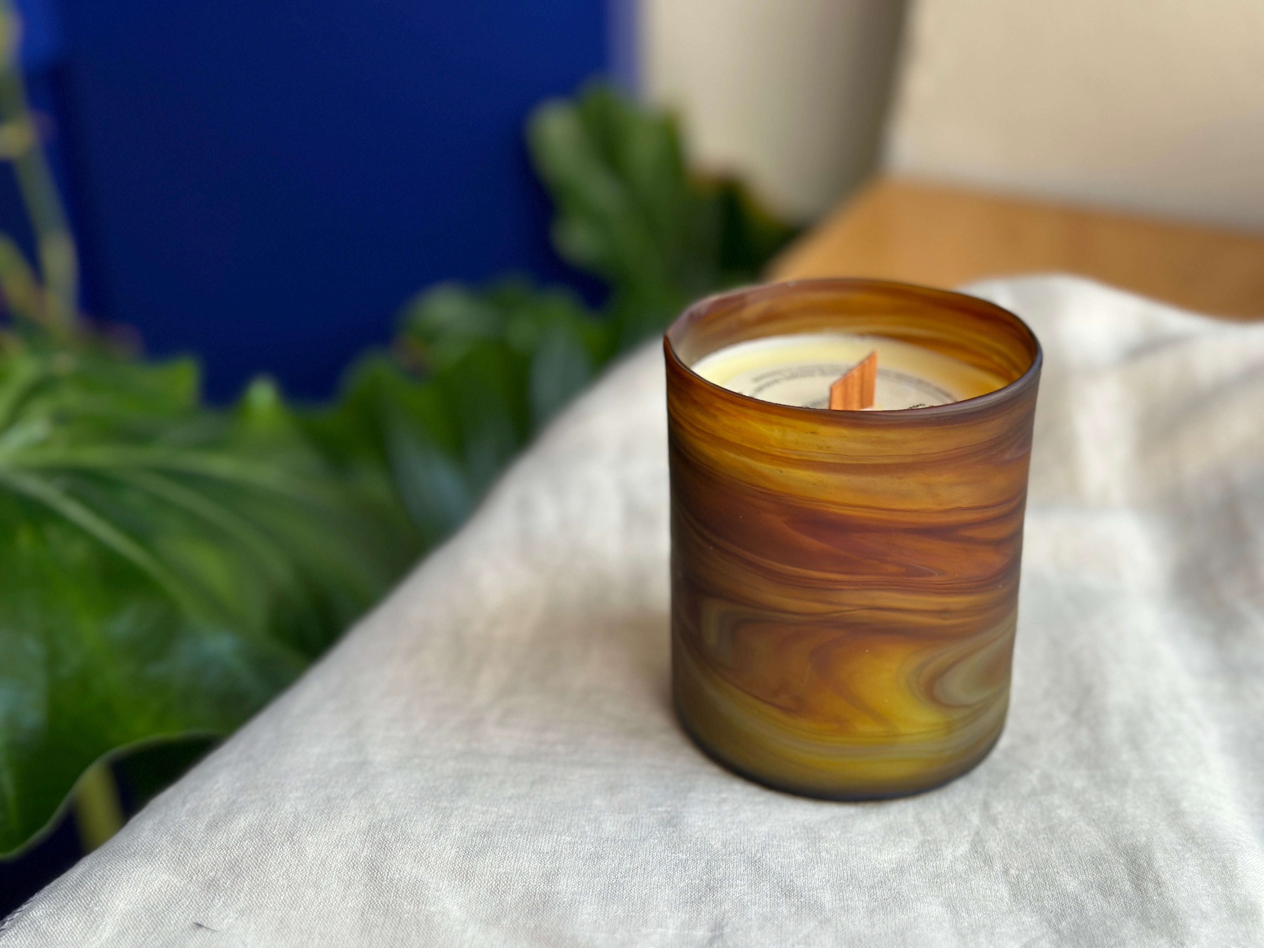 Phoenician Glass Beeswax Candle - Hilweh Market