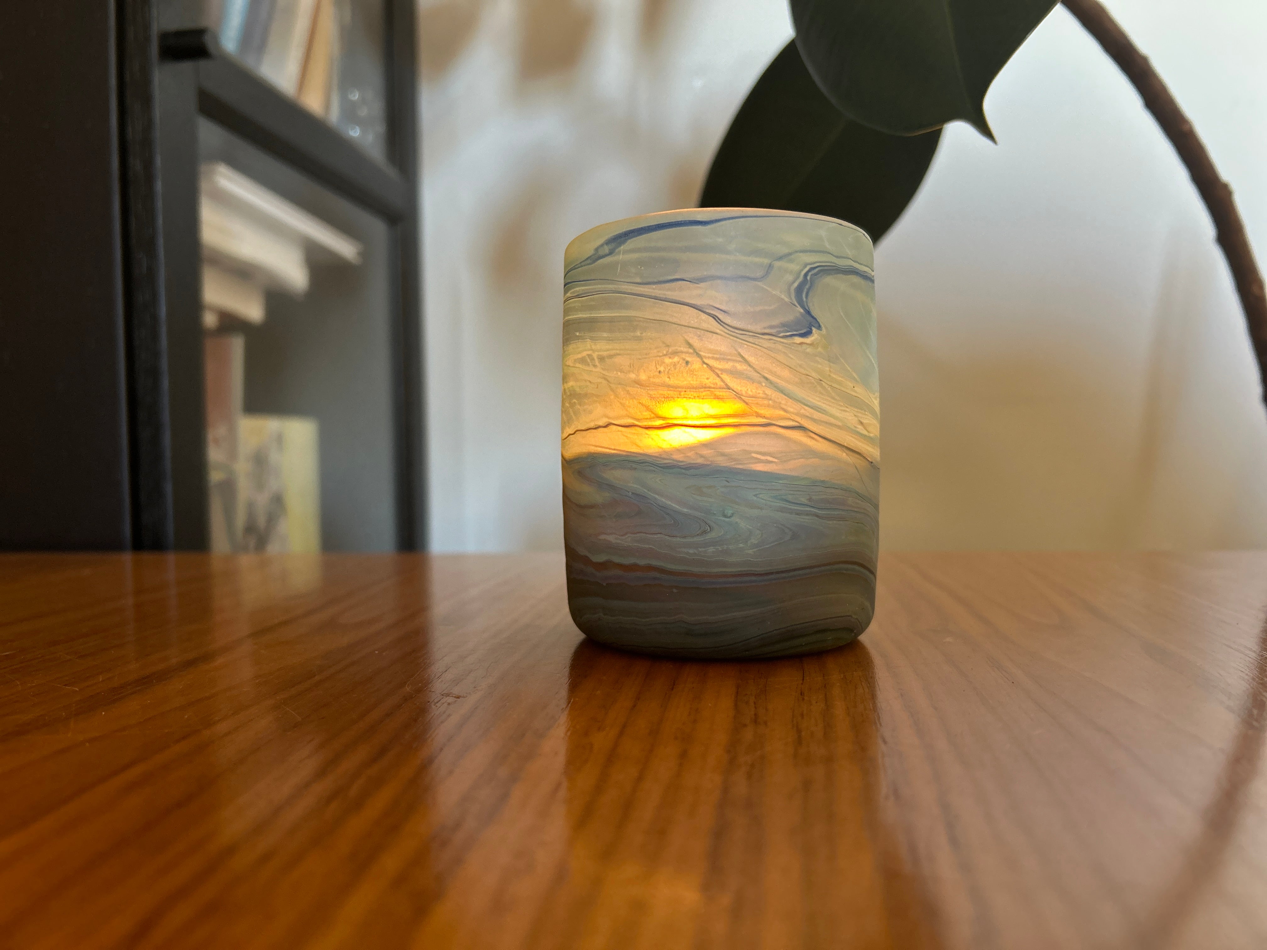 Phoenician Glass Beeswax Candle - Hilweh Market