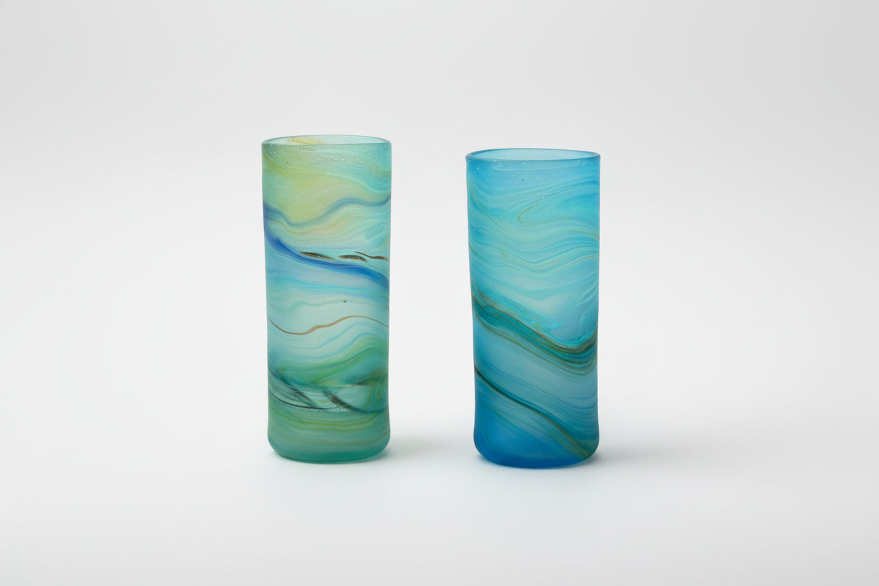 Handblown Hebron Phoenician Glass Tumblers - Blue (Set of 2) - Hilweh Market