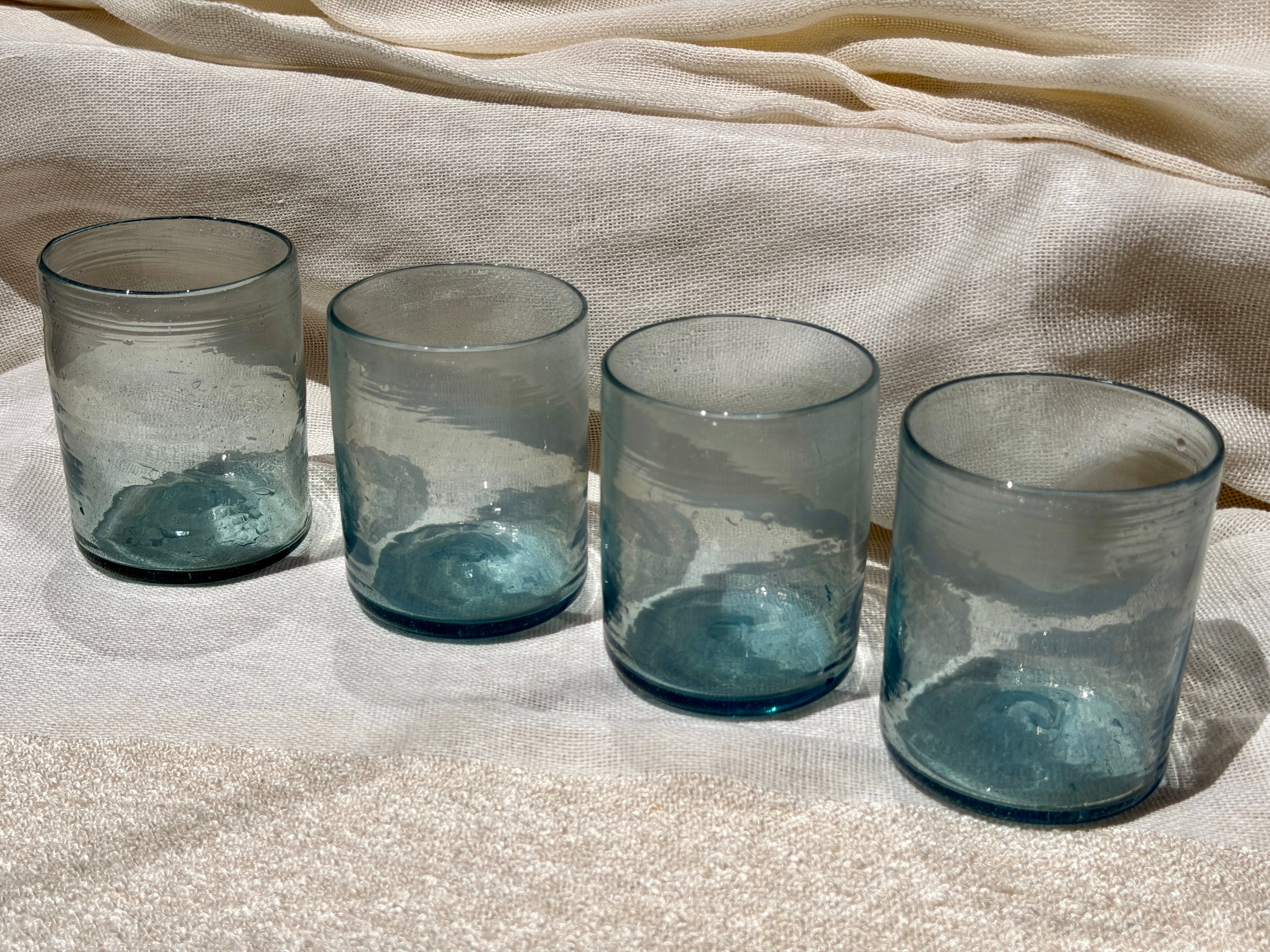 Clear handblown wide glasses - Hilweh Market