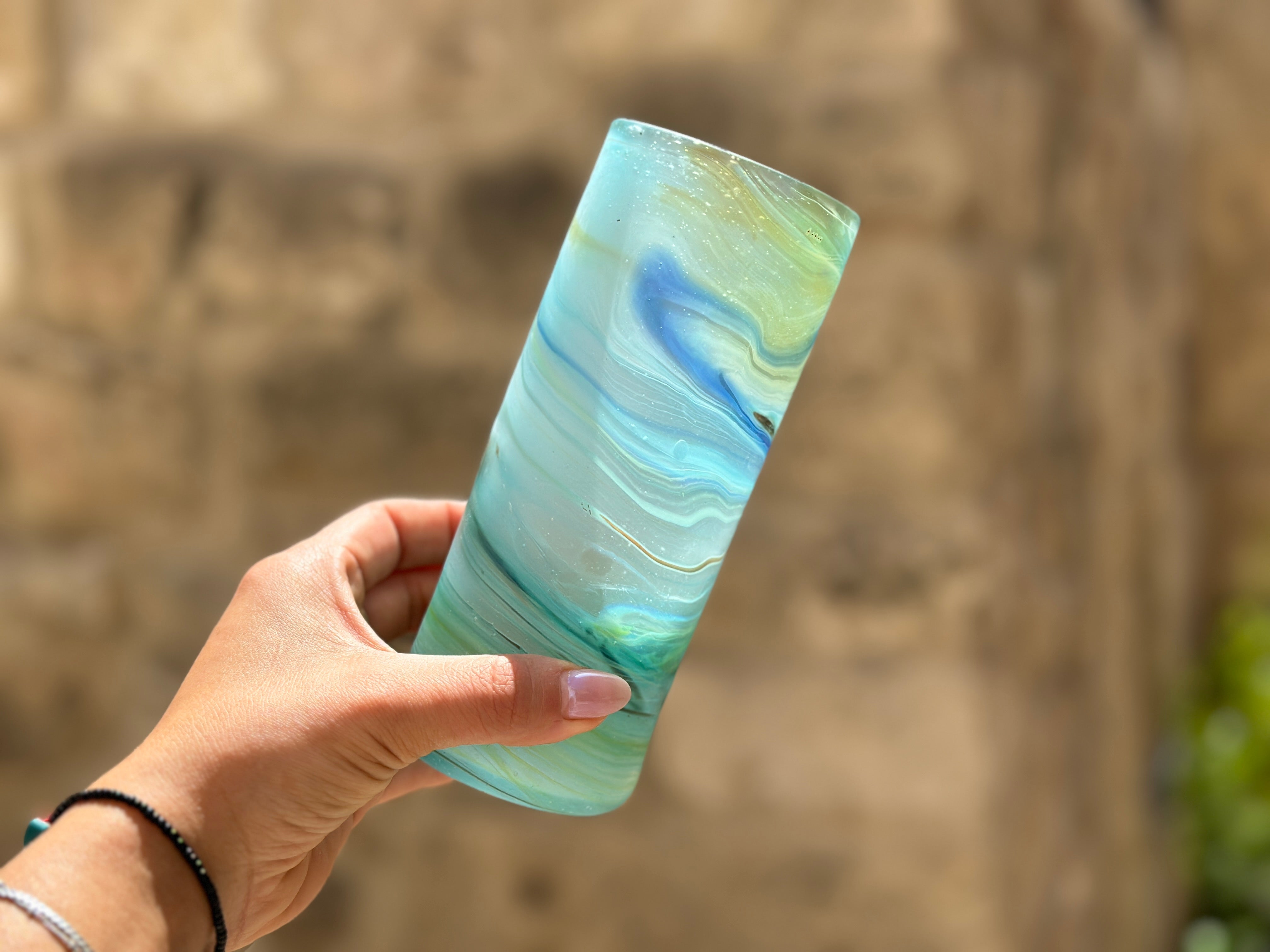 Handblown Hebron Phoenician Glass Tumblers - Blue (Set of 2) - Hilweh Market