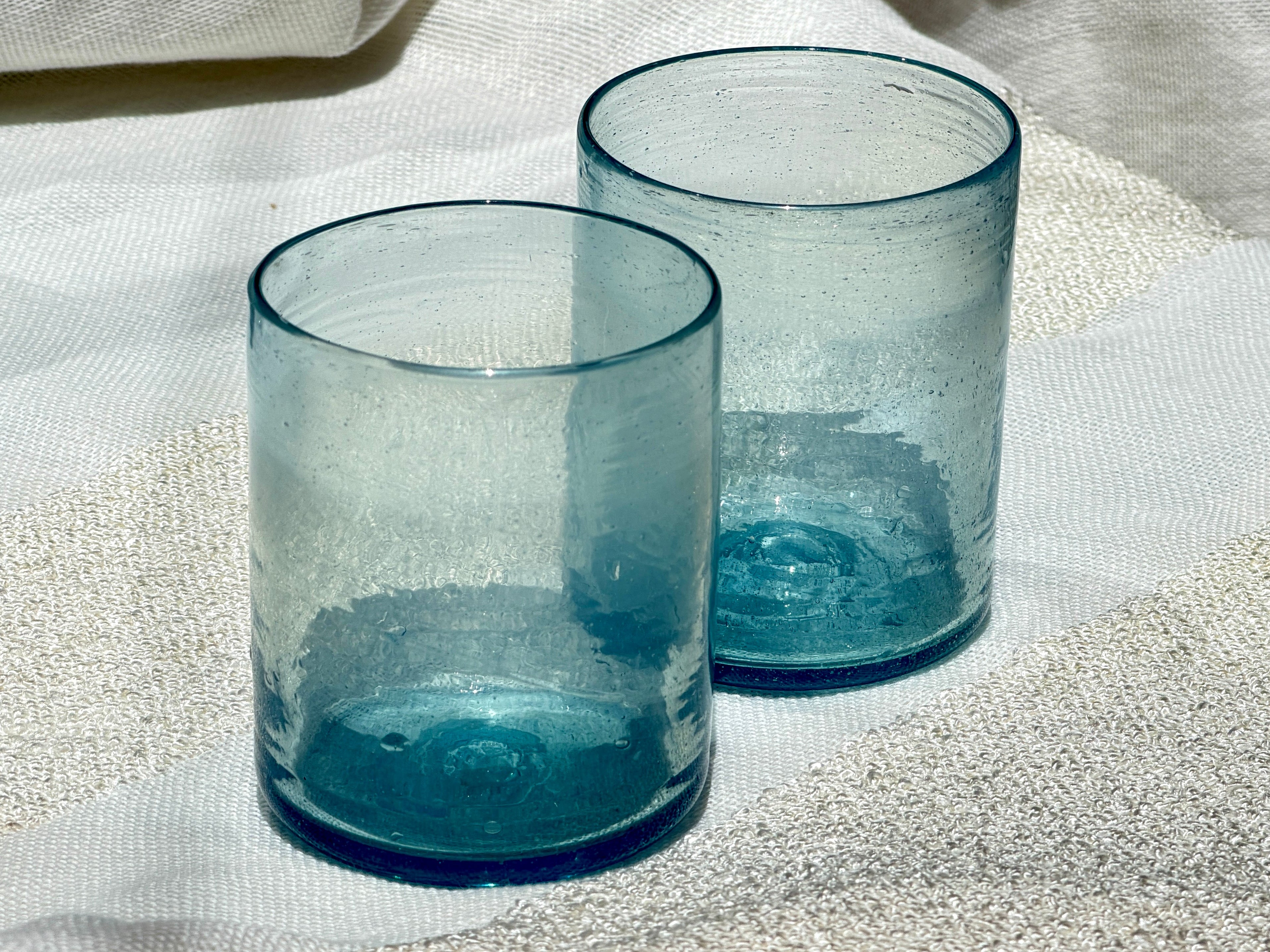 Clear handblown wide glasses - Hilweh Market