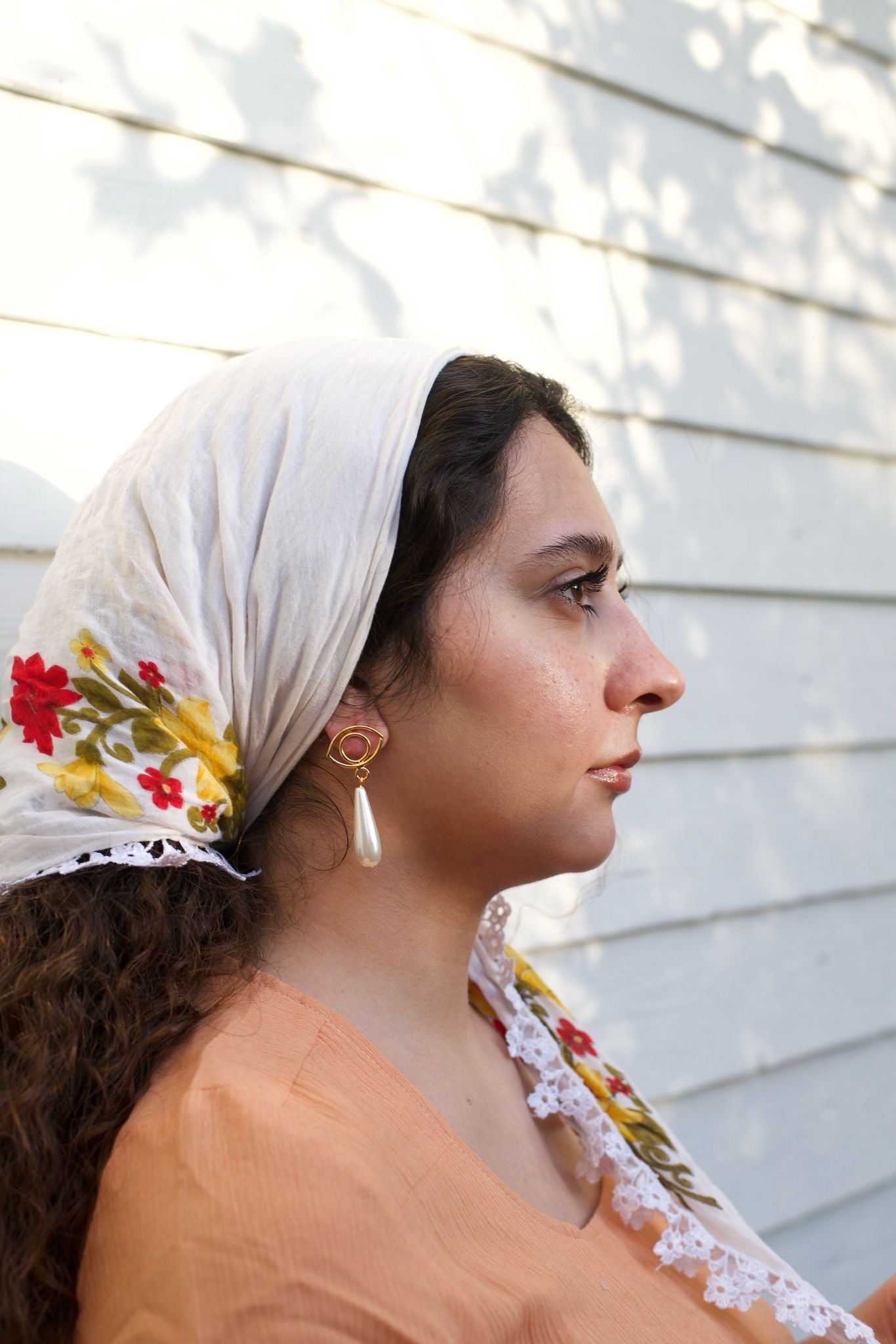 Gold Evil Eye & Pearl Earrings - Hilweh Market