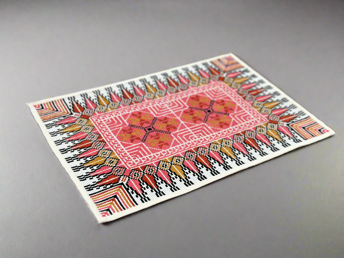 Hand Embroidered Runner - Pink - Hilweh Market