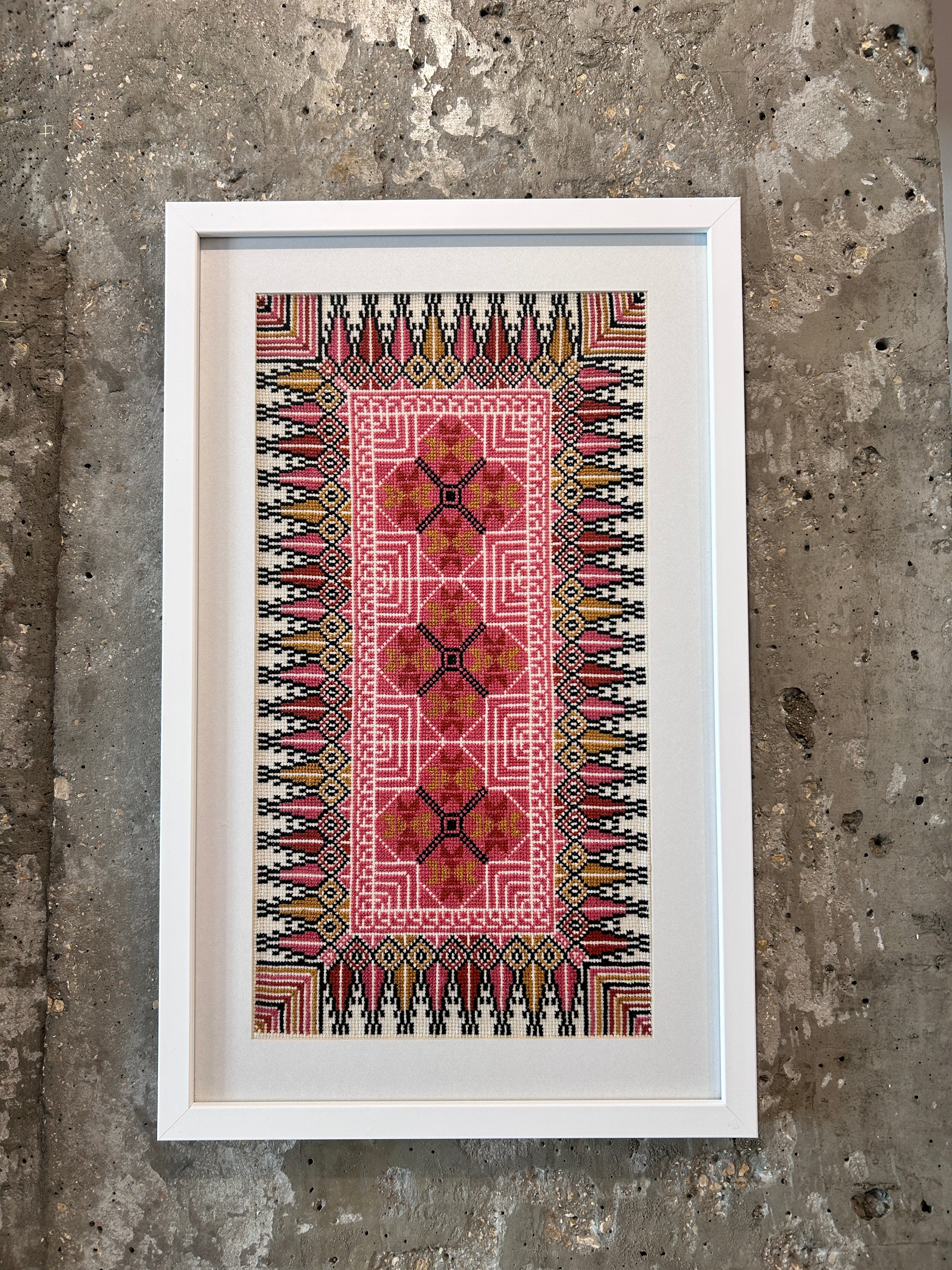 Hand Embroidered Runner - Pink - Hilweh Market