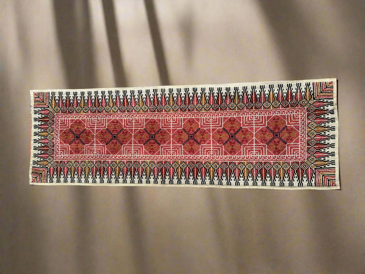 Hand Embroidered Runner - Pink - Hilweh Market