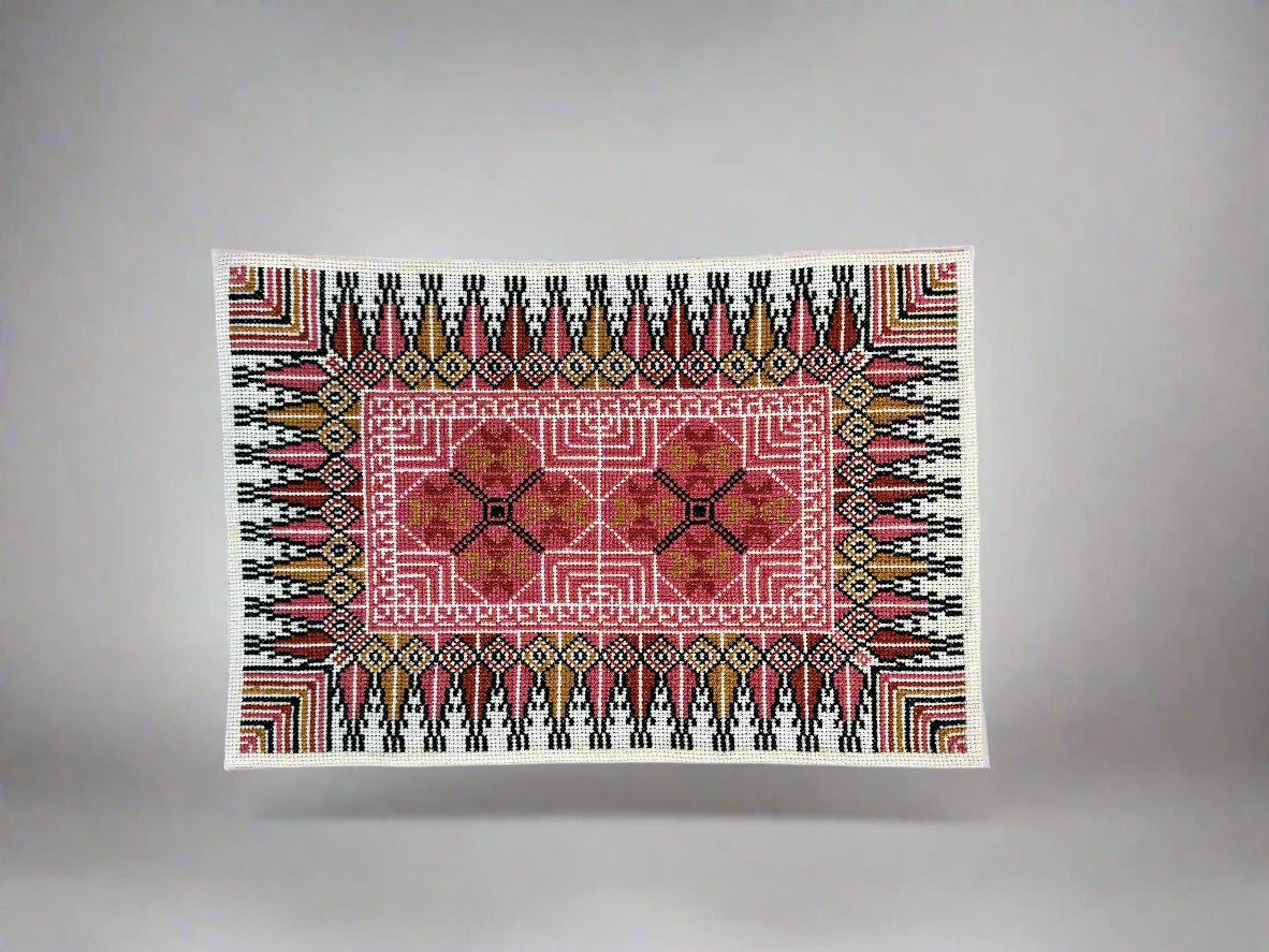 Hand Embroidered Runner - Pink - Hilweh Market