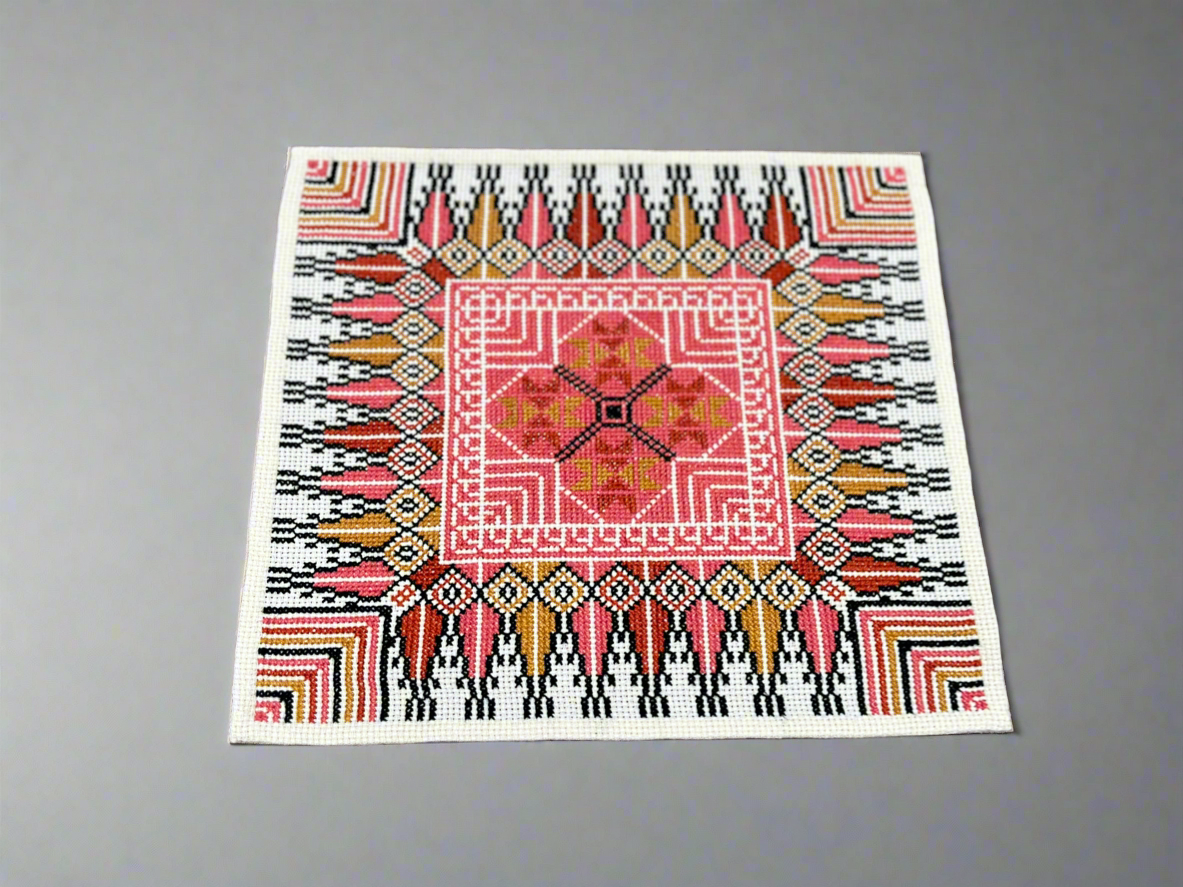 Hand Embroidered Runner - Pink - Hilweh Market