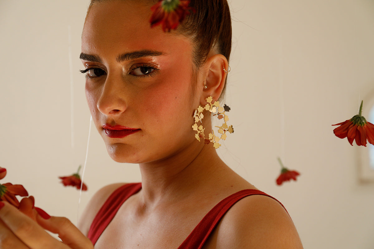 Gold Strawberry Pattern Earrings - Hilweh Market