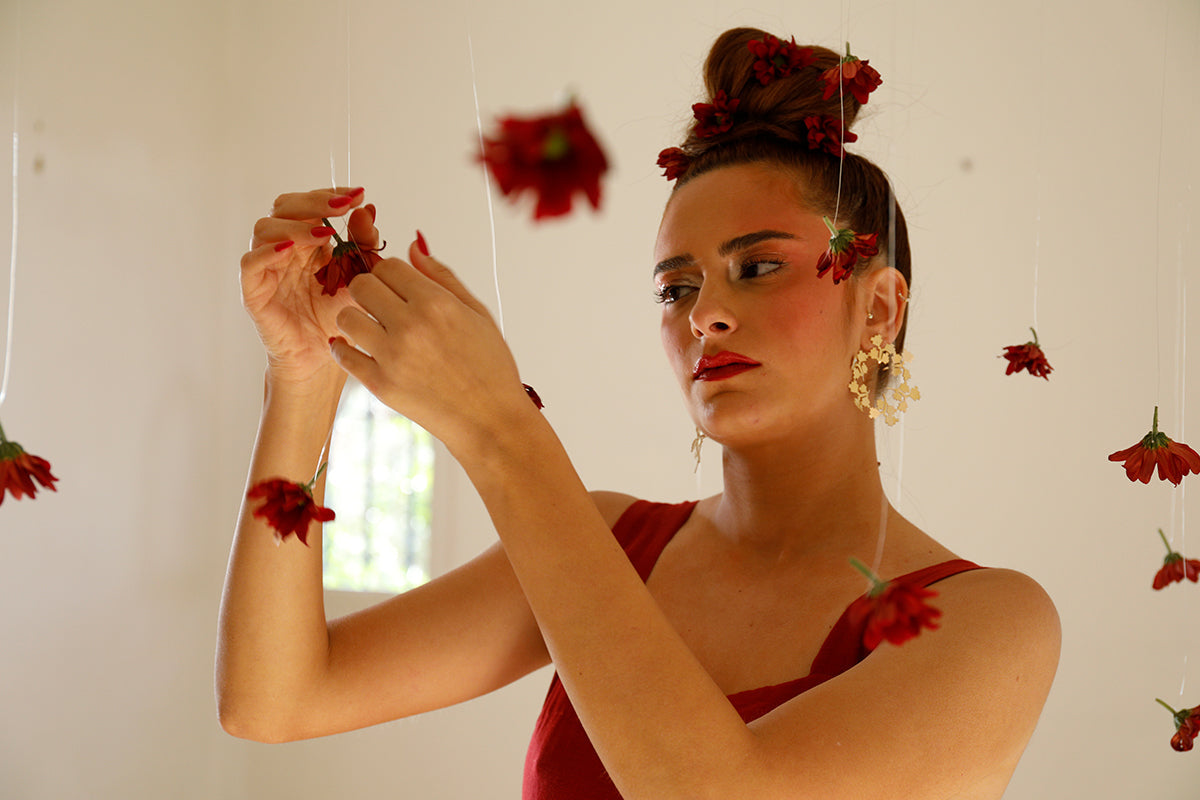 Gold Strawberry Pattern Earrings - Hilweh Market