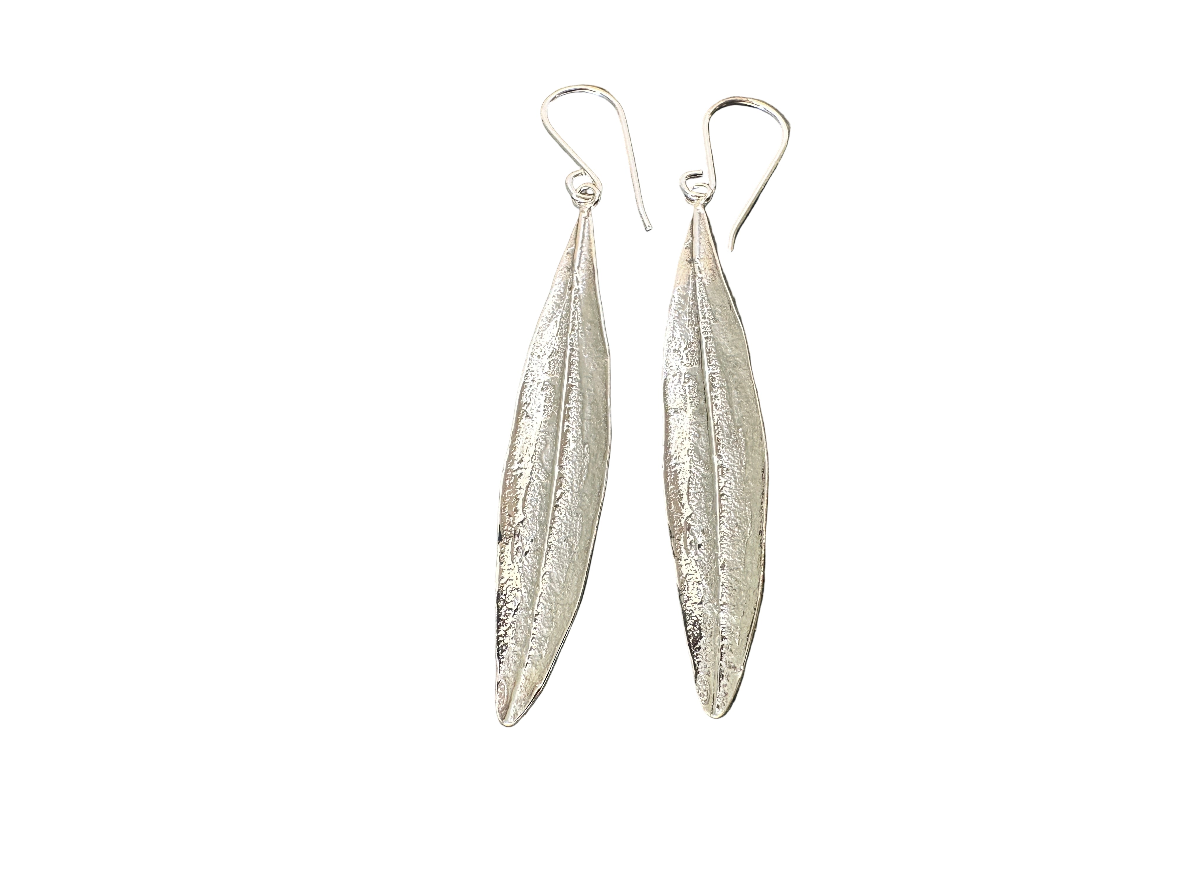 Olive Leaf Silver Earrings - Hilweh Market
