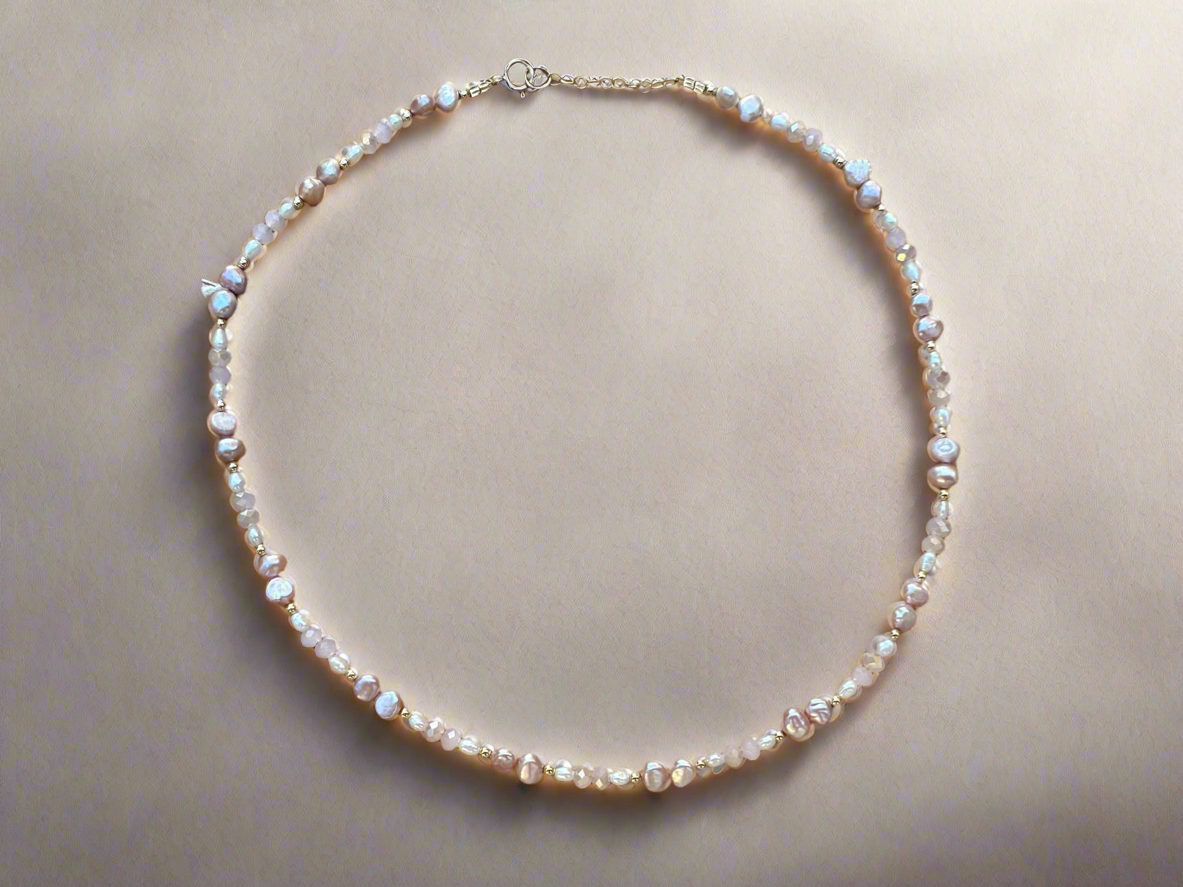 Pearl 14k Gold Necklace (Inas) - Hilweh Market
