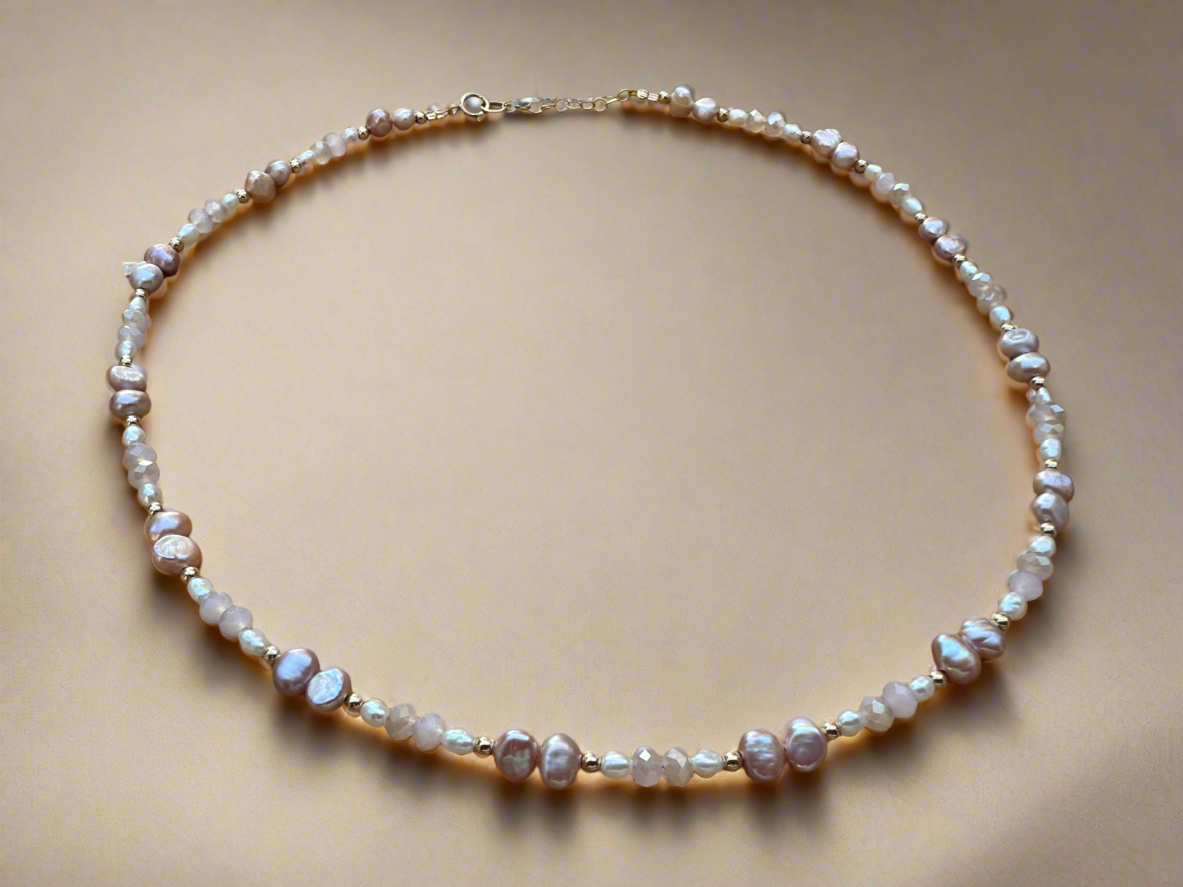 Pearl 14k Gold Necklace (Inas) - Hilweh Market