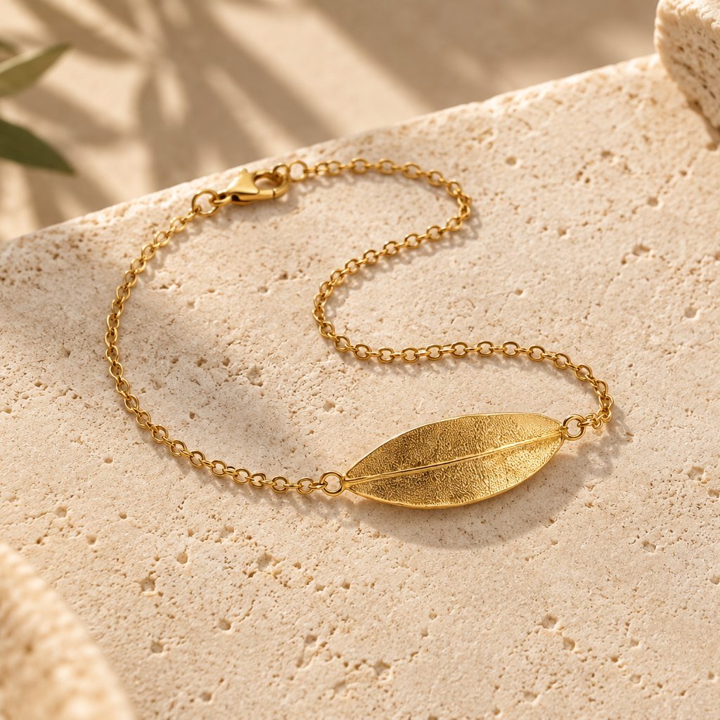Gold Olive Leaf Bracelet - Hilweh Market
