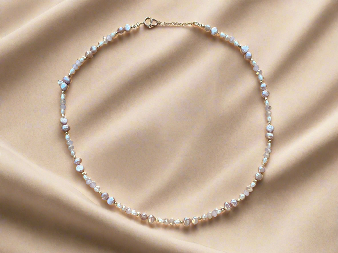 Pearl 14k Gold Necklace (Inas) - Hilweh Market