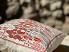 Hand Embroidered Bakarej Cushion Cover - Terra Cotta - Hilweh Market