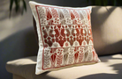 Hand Embroidered Bakarej Cushion Cover - Terra Cotta - Hilweh Market