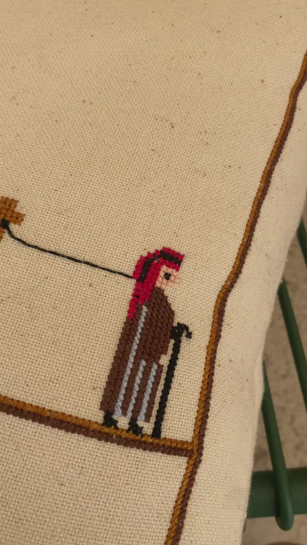 handmade in palestine Emroidered-Cushion-caravan-desert-camel-surif-women-coopertive-palestine