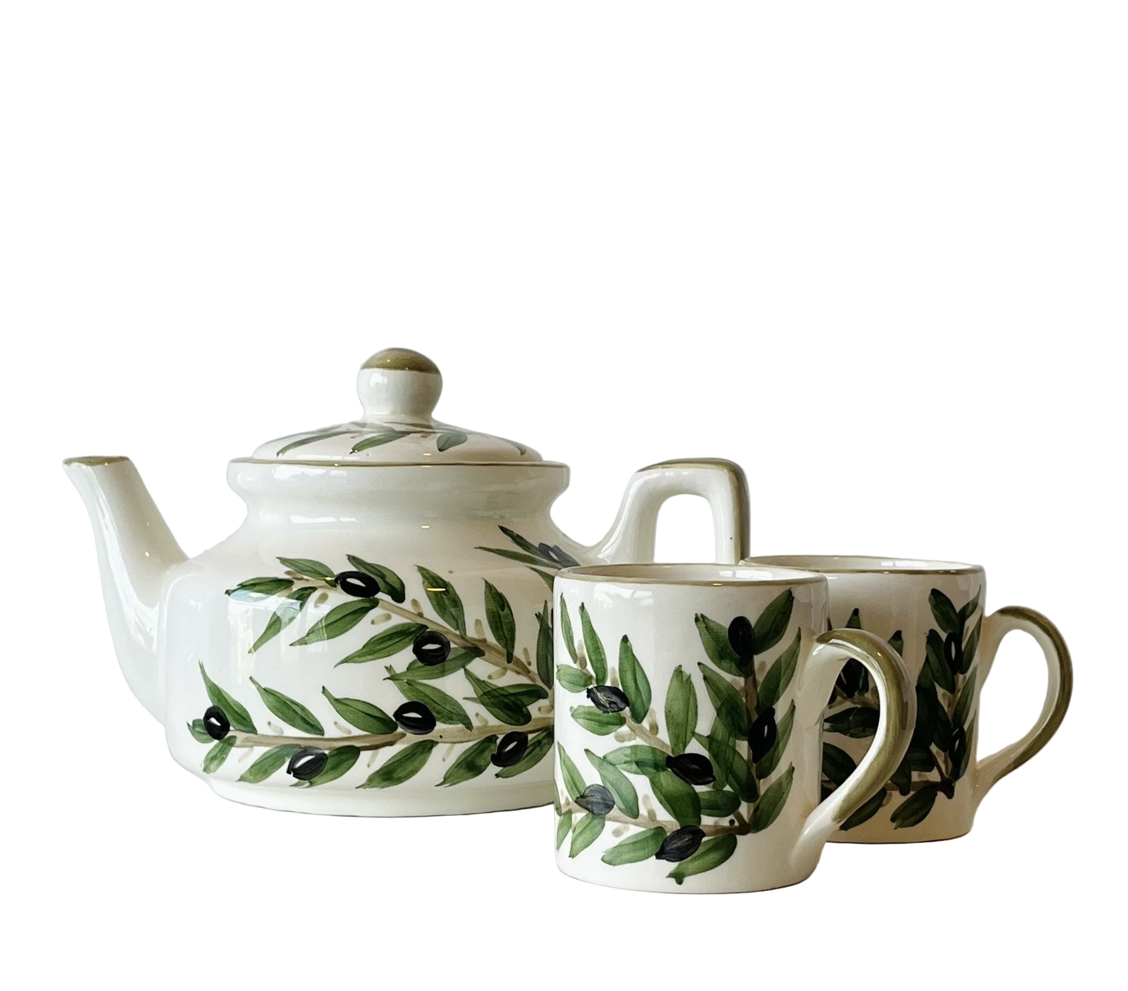 Nisf-Jbeil-Palestine-Tea-Set-Ceramic-Olive-Leaves-Leaf-Green-Pot-Cups-Mugs