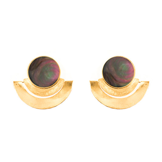 “Milla” Black Mother Pearl Earrings
