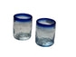 Handblown Hebron Glass Cups - Blue Rim (set of 2) - Hilweh Market