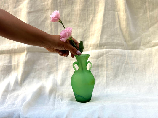 Handblown Phoenician Green Mini Vase