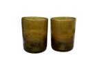 Handblown Hebron Wide Glass Cups - Honey/Amber (set of 2) - Hilweh Market