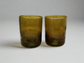 Handblown Hebron Wide Glass Cups - Honey/Amber (set of 2) - Hilweh Market