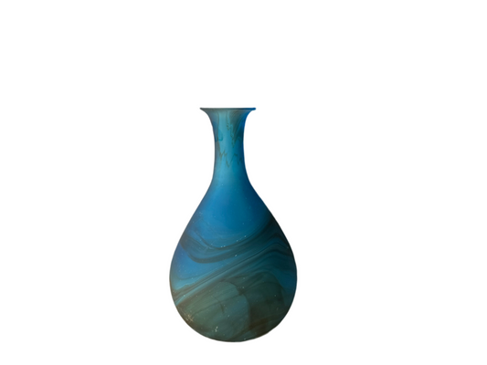 Handblown Blue Hebron Phoenician Glass Vase