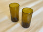 Handblown Hebron Tumbler Glass Cups - Amber  (set of 2)