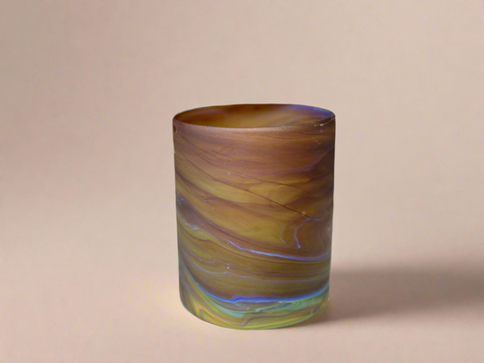 Handblown Hebron Phoenician Glass Wide Cups - Amber/Honey  (Set of 2) - Hilweh Market