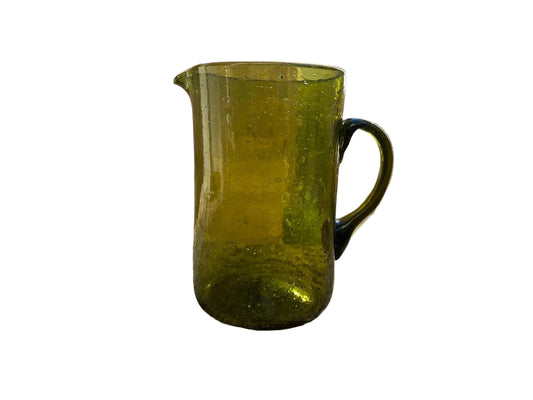 Olive Green Hebron Glass Pitcher