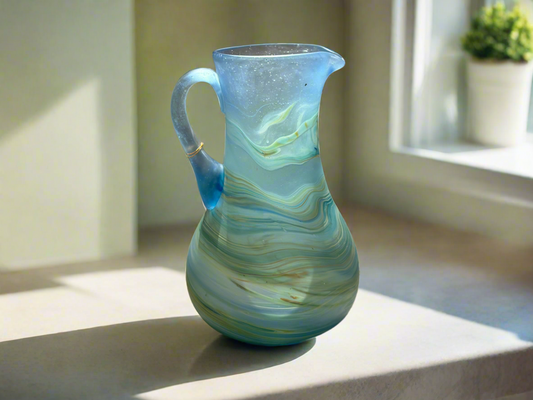 Handblown Hebron Phoenician Glass Pitcher (more colors)