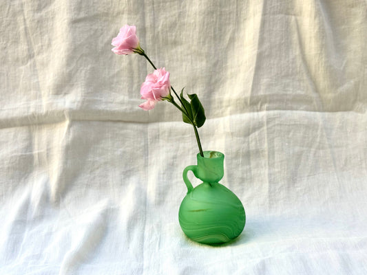 Handblown Hebron Phoenician Mini Vase/Candleholder - Green