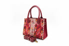 Mini red leather embroidered handbag - Hilweh Market