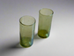 Handblown Hebron Tumbler Glass Cups - Light Green  (set of 2)